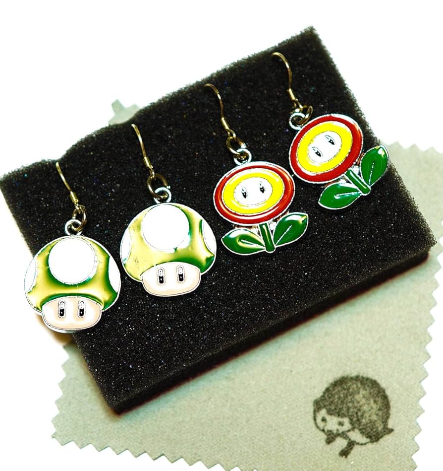 kinokonoharishigoto♡マリオネットピアス Amazon.co.jp: ピアス マリオカート 1UPキノコ ピノキオ